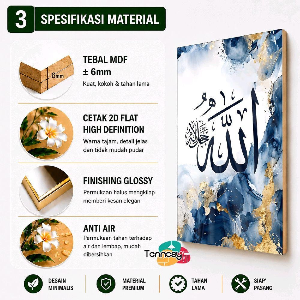 TENNESY Hiasan Dinding Aesthetic Stone Marmer Kaligrafi Set 3 Panel 20x30CM Pajangan Kamar Dekorasi Ruang Tamu Rumah - Gambar 6
