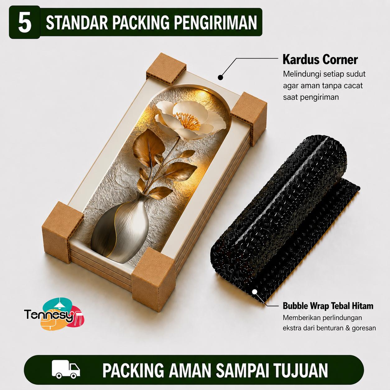 TENNESY Hiasan Dinding Aesthetic Bunga Etnik Set 3 Panel 15x30CM Wall Decor Pajangan Kamar Dekorasi Ruang Tamu Rumah - Gambar 6