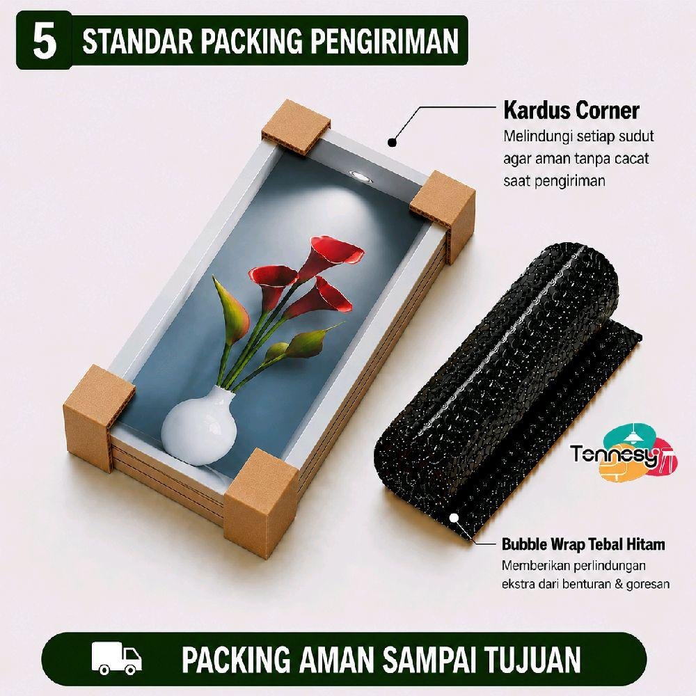 TENNESY Hiasan Dinding Aesthetic Bunga Tropical Set 3 Panel 15x30CM Wall Decor Pajangan Kamar Dekorasi Ruang Tamu Rumah - Gambar 7