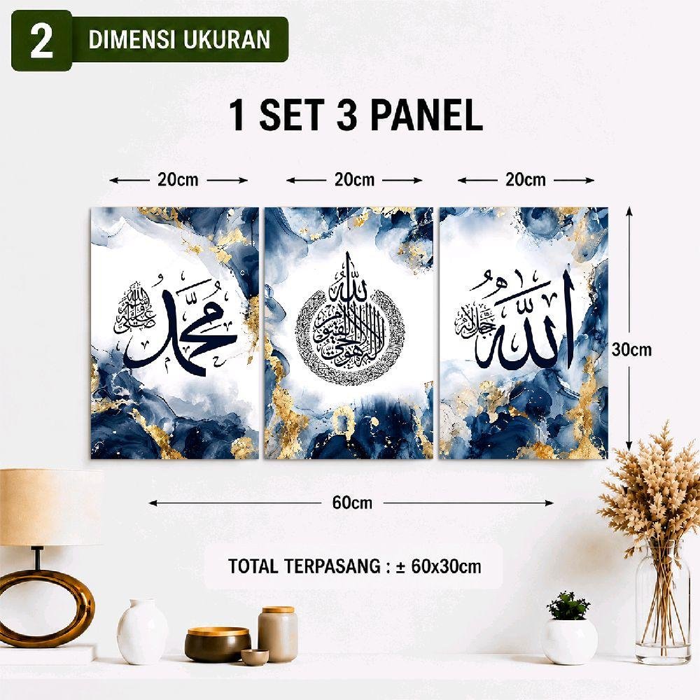 TENNESY Hiasan Dinding Aesthetic Stone Marmer Kaligrafi Set 3 Panel 20x30CM Pajangan Kamar Dekorasi Ruang Tamu Rumah - Gambar 5