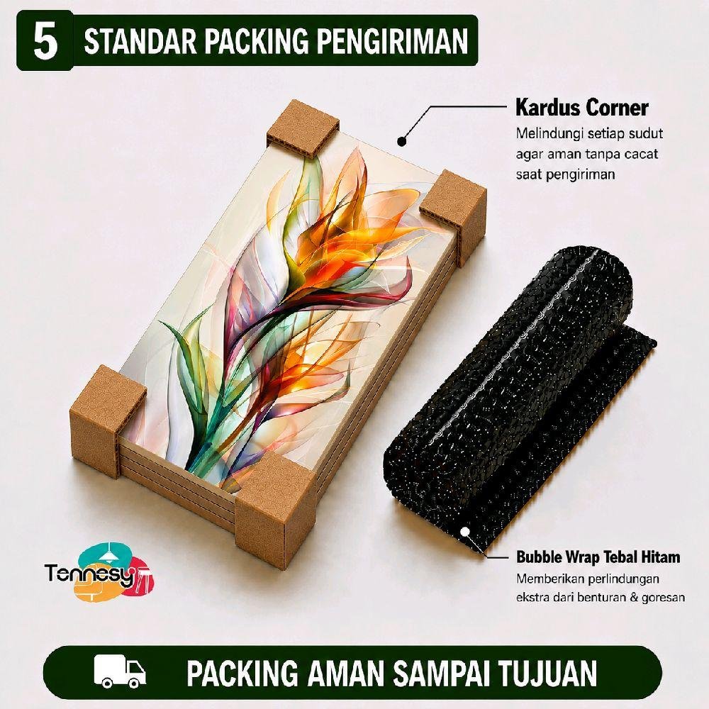 TENNESY Hiasan Dinding Aesthetic Vibrant Flower 3 Panel 15x30CM Wall Decor Pajangan Kamar Dekorasi Ruang Tamu Rumah - Gambar 8